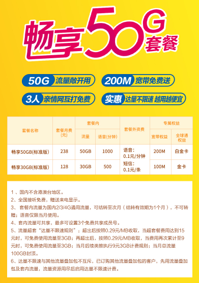 梧州移动畅享套餐