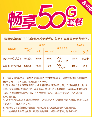 梧州移动畅享套餐