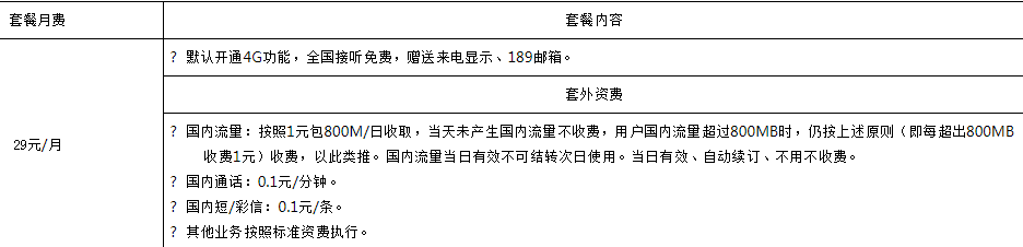中山电信京东体验卡（1元日租）