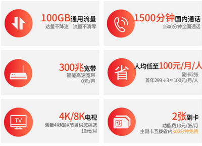 固原电信5G套餐-299元